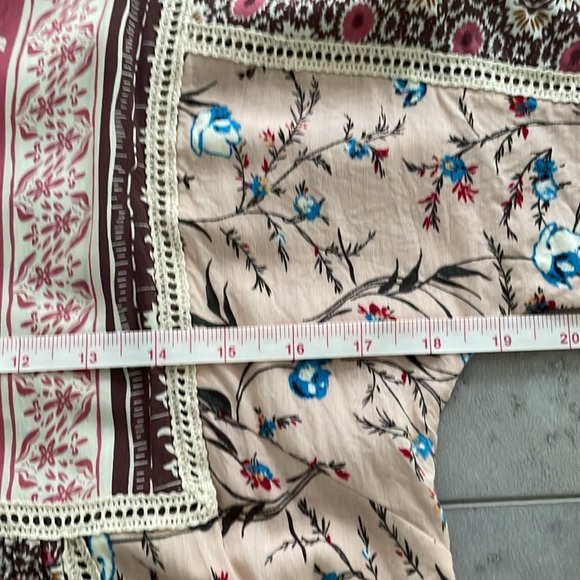 Sundance Everyday Dream Dress pink brown cream boho floral crochet loose size S - Picture 13 of 16